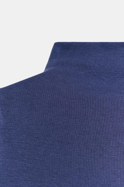 ZARA ФУТБОЛКА С ВОРОТНИКОМ-СТОЙКОЙ, СИНИЙ