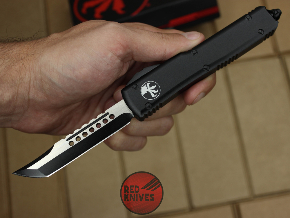 Нож Microtech Ultratech Helhound H/E - черная рукоять, черный клинок + запчасти RK-381