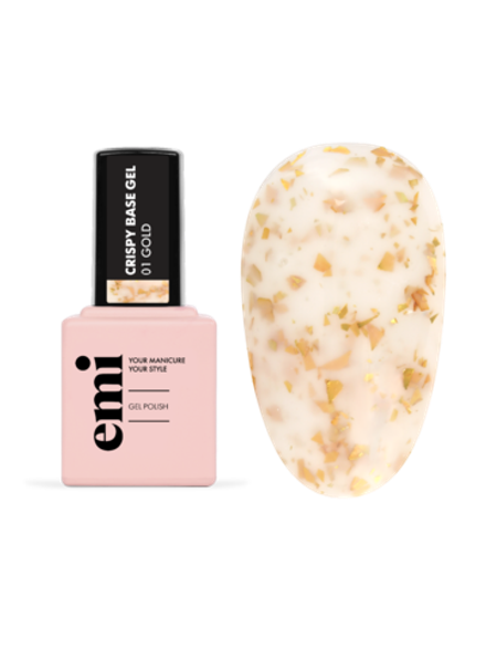 E.MiLac Crispy Base Gel №01 Gold, 9 мл.