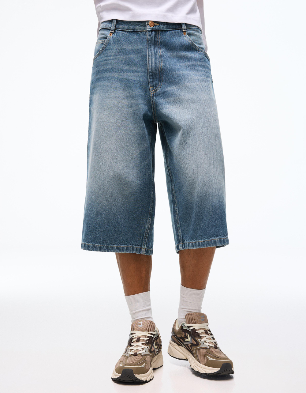 Мужские джинсовые бермуды super baggy fit - BERSHKA