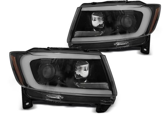 Передние фары Tube Light для Jeep Grand Cherokee WK2 (11-13) черные