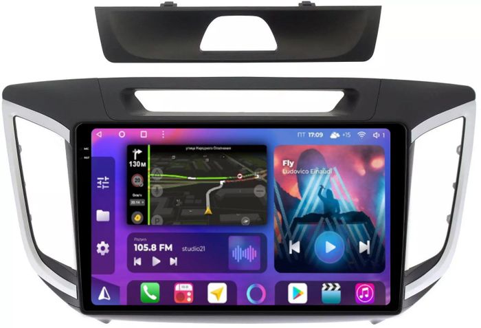 Магнитола для Hyundai Creta 1 2016-2021 - FarCar BM407M-2K монитор 10.36" 2K QLED на Android 14, Быстрая, CarPlay, 4G SIM-слот