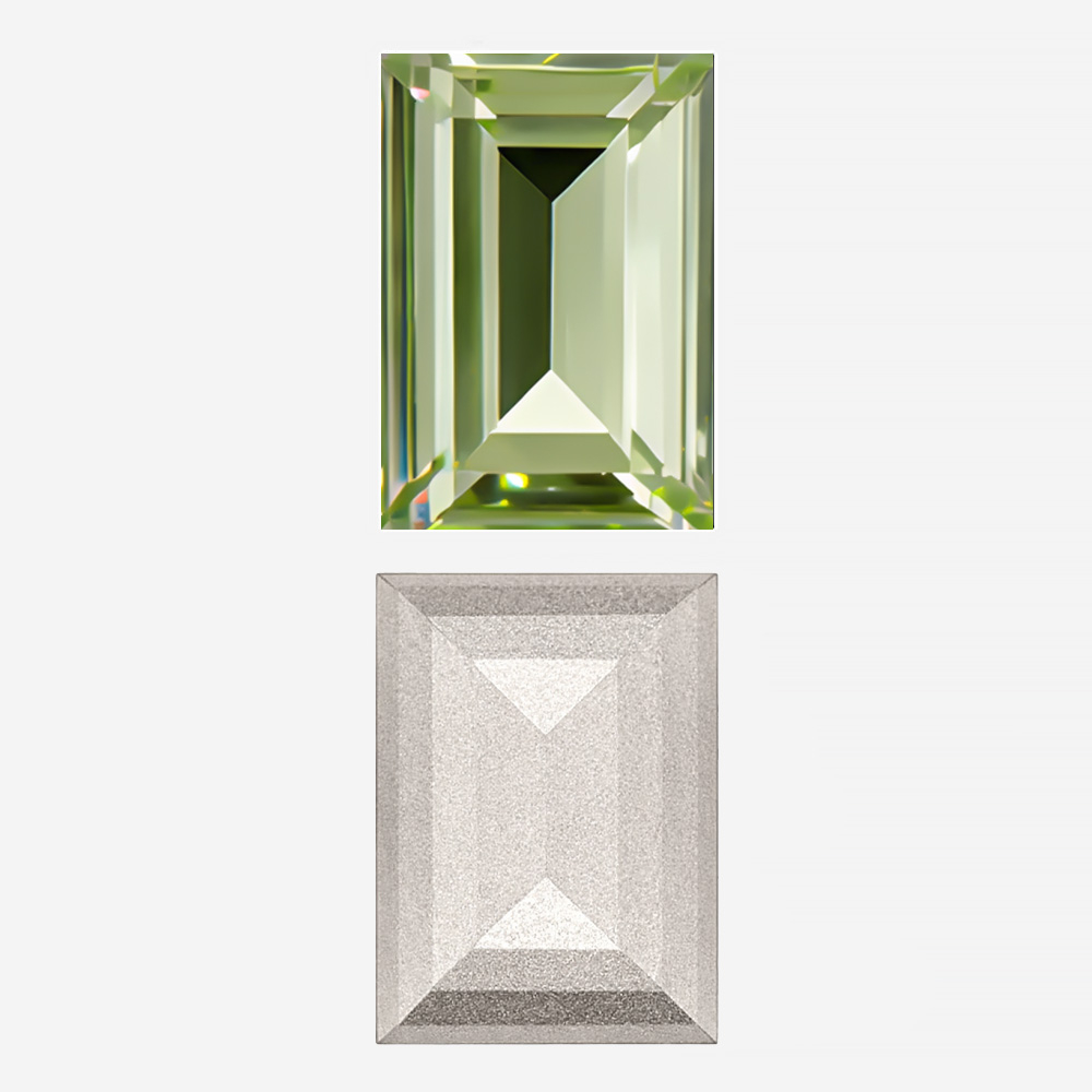 Кристалл Прямоугольник (Step Cut Fancy Stone), оттенок "Хризолит"/"Chrysolite", 18*13мм