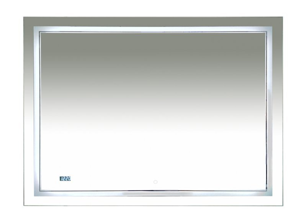 MISTY 2 Неон - Зеркало LED 1200х800 сенсор на зеркале + часы (двойная подсветка)