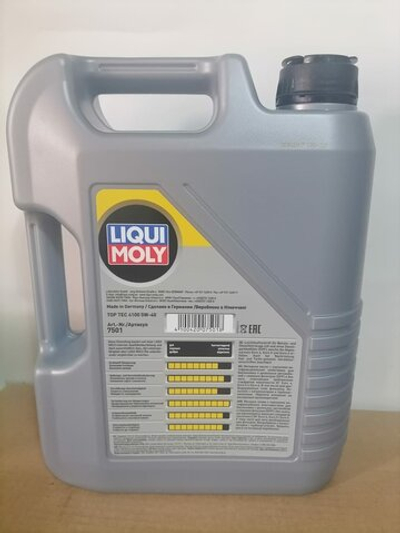 Масло моторное LIQUI MOLY Top Tec 4100 5W-40 синтетическое 5 л  9511 / 3701 / 7501