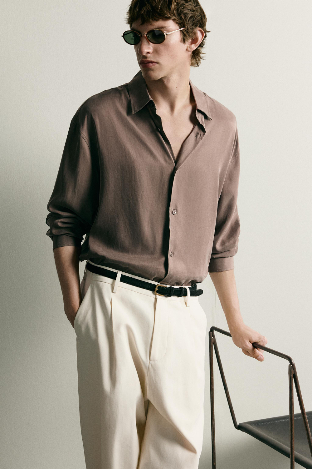 РУБАШКА RELAXED FIT ИЗ СТРУЯЩЕЙСЯ ТКАНИ — ZARA · 5344/343