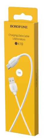 Usb Кабель-зарядка Micro Borofone BX19 Benefit 1.3A 1м силиконовый белый