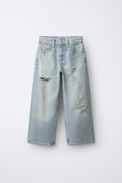 ZARA ДЖИНСЫ WIDE LEG, СИНИЙ