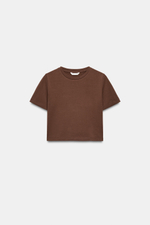 УКОРОЧЕННАЯ ФУТБОЛКА С КОРОТКИМИ РУКАВАМИ — ZARA