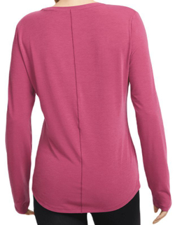 Женская теннисная футболка (dł. Рукава) Nike Dri-Fit One Luxe Lon Sleeve Top - rosewood/reflective silver