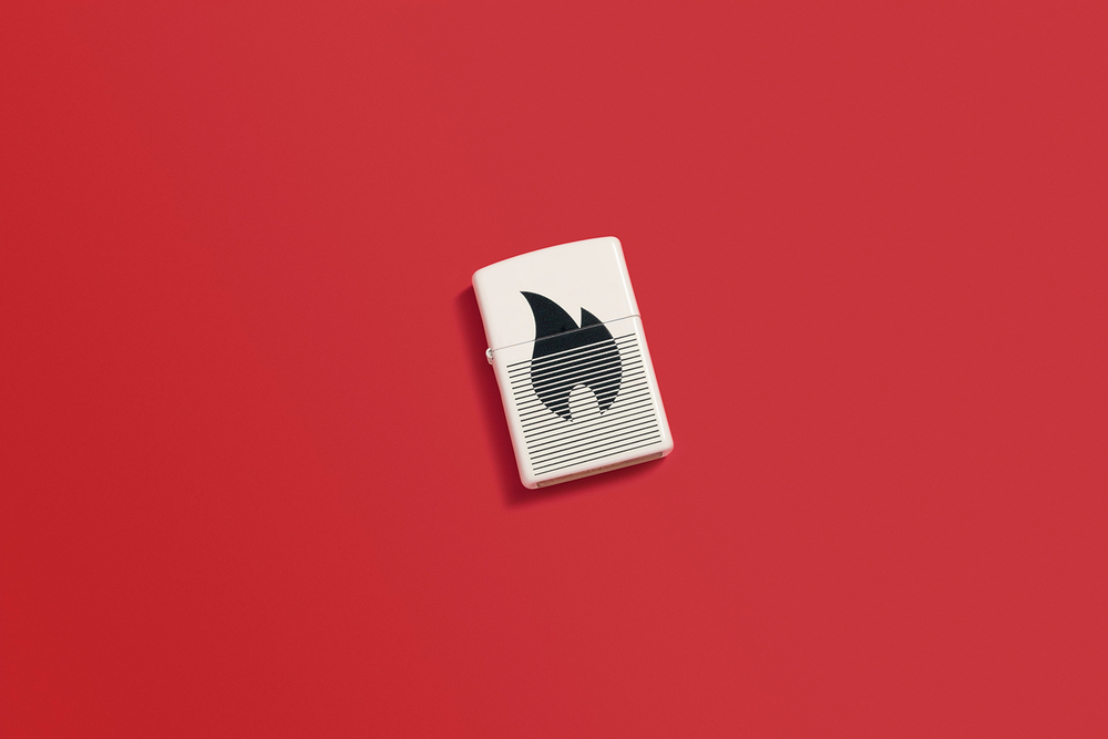 Зажигалка ZIPPO Flame Gradient Design White Matte, латунь/сталь, белая, матовая