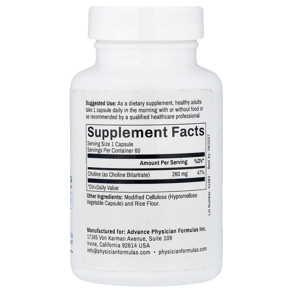 Advance Physician Formulas, битартрат холина, 260 мг, 60 растительных капсул