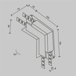 Комплектующие для встраиваемой трековой системы Technical TRA034CL-42.12W
