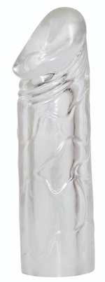 Удлиняющая насадка на пенис Mega Dick Sleeve Transparent (Цвет: прозрачный)