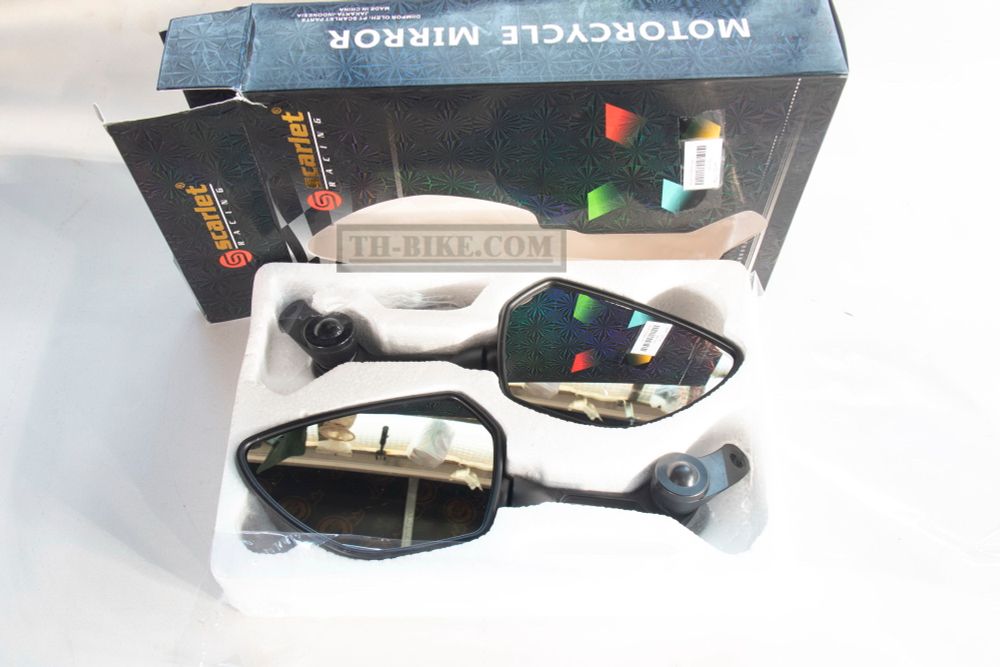 Mirror set, alu, 10mm mount, superlight, Scarlet