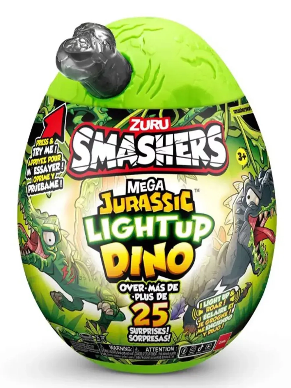 Игрушка сюрприз яйцо Зуру Smashers Jurassic Lightup Dino