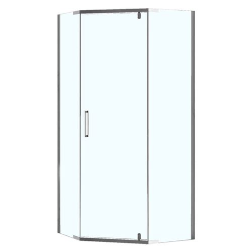 Душ ограждение Loranto NEO 100x100x195 прозрач стекло 8 мм, Easy clean, серебро, без поддона 822114