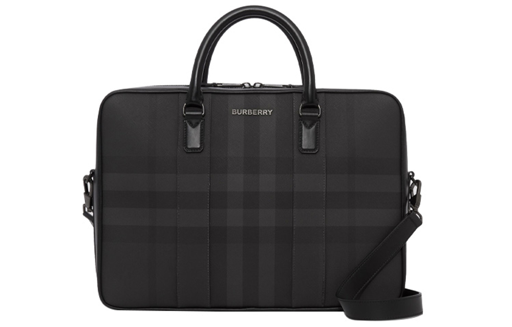 Burberry Leather Briefcase, Shoulder Bag, Crossbody Bag, Handbag Men"s Black