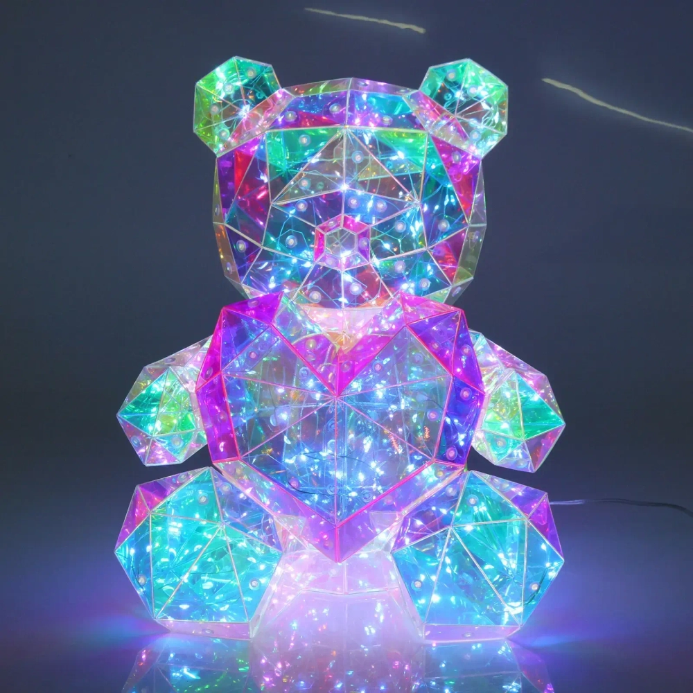 Сувенир светодиодный «Влюбленный мишка» 28*22*30 см, 200 ламп LED, USB, Белый