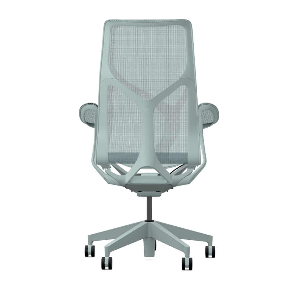 Кресло Herman Miller Cosm, высокая спинка, цвет Glacier, подлокотники «лепестки» (Leaf)
