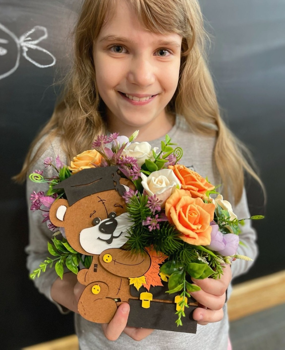 Композиция «Мишка Умник, крафт»