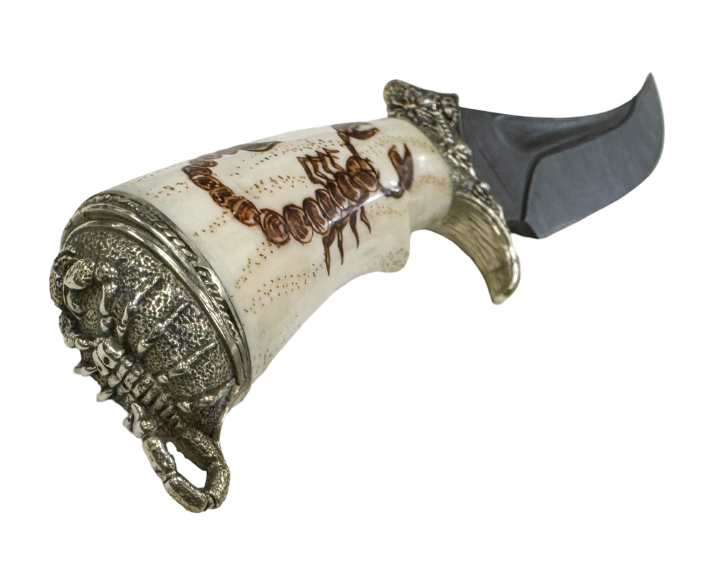 Подарочный нож Корсар (Скорпион), дамасская сталь, рукоять из кости рога лося