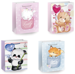Пакет подарочный 26x13x32см. "Lovely Animals" глиттер, ассорти (Золотая сказка)