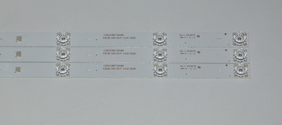 Подсветка CC02430D738V08 для телевизора DEXP F43D8000Q, F43D7000Q, F43E8000Q, F43D8000K, Yuno ULX-43FTC245, HI 43FS112X, 43FT102X, Leff 43F510T, Skyline 43LST5970 / CC02430D738V04, LC430DUY SH A1, PT430CT02-1 / 3V / 8 led / 3 pin (комплект 3 шт)