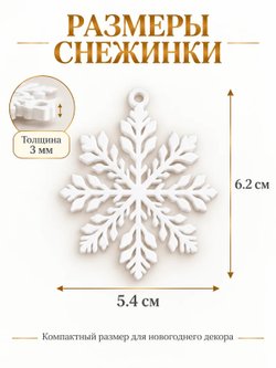 Комплект Новогодних снежинок 5шт (3D025)