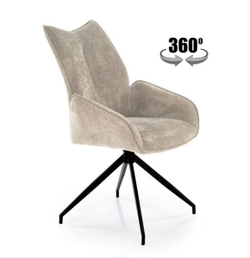 Стул HALMAR K553 бежевый/черный, поворотный
