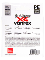 Шнур плетеный Lucky John Vanrex MICRO GAME х4 BRAID Fluo Green 125/010