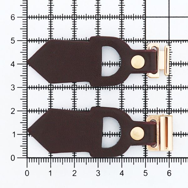 Застежка для кардигана 12х2 см, 6 шт, Brown/G коричневый с золотом, FA213