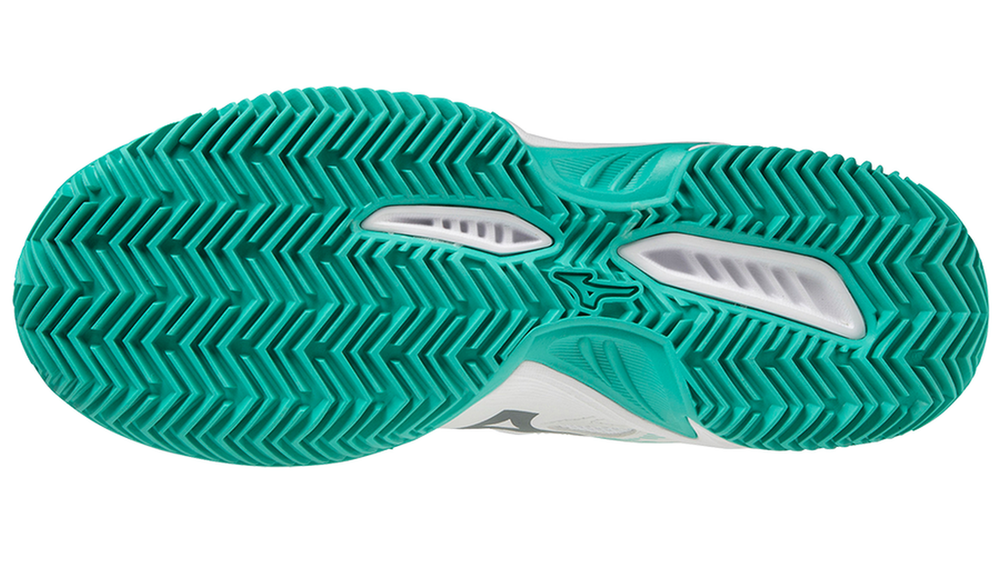 Женские Кроссовки теннисные Mizuno Breakshot 3 CC - white/iron gate/turquoise