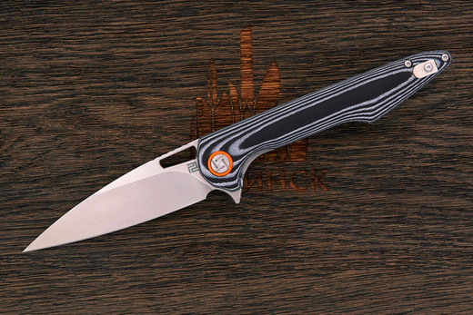 Нож складной Artisan 1821P-BGC Archaeo, клинок 98мм, сталь D2, рукоять G10 зебра