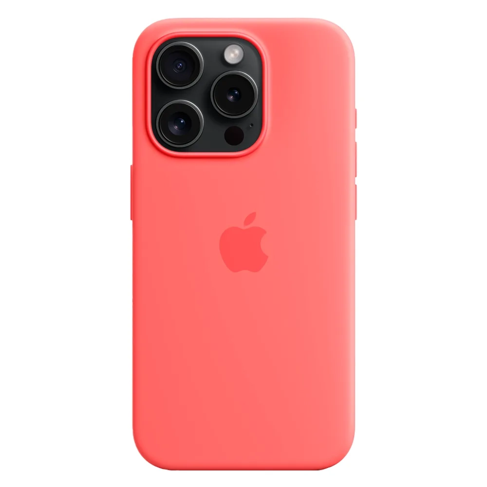 Силиконовый чехол с поддержкой MagSafe Apple Silicone Case для iPhone 15 Pro, Guava (Спелая гуава)