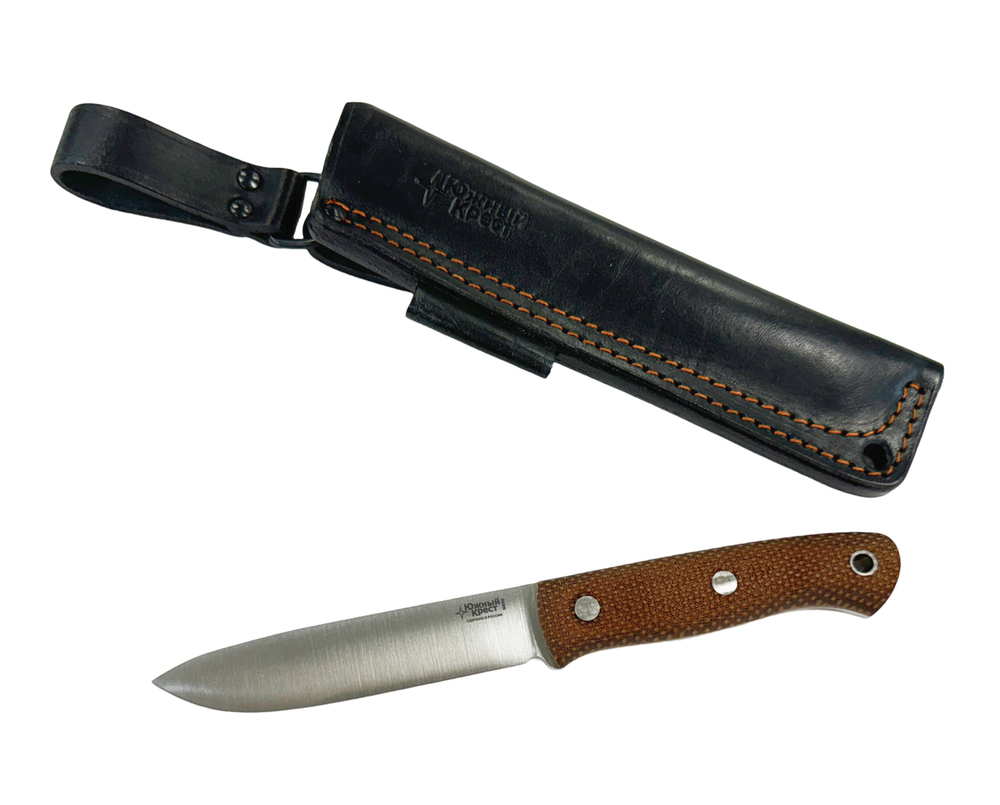 Нож Южный крест Бушкрафт, сталь N690 ,конв., микарта койот насечка,  218.1050К