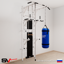 Шведская стенка Sv Sport 5663 (Турник рукоход/Брусья/Стойка/Скамья/Канат/Трапеция/Цепь/Мешок 30кг)