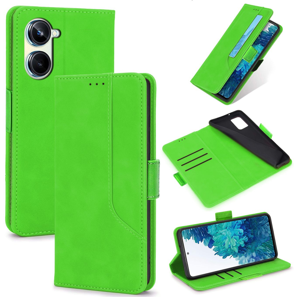 Стильный чехол-книжка из кожи для REALME 10 PRO (не PLUS) с отделом для наличных, 3 слотами для карт и подставкой