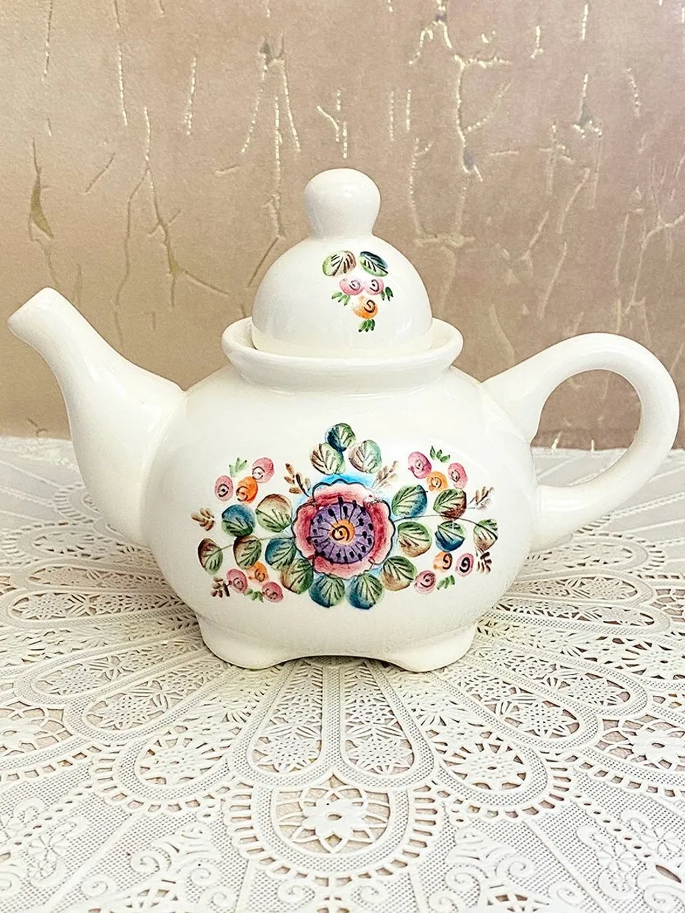 Чайник заварочный Кофейная Роза фаянс