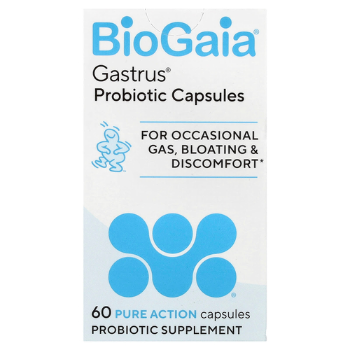 BioGaia, пробиотик Gastrus® в капсулах, 60 капсул Pure Action