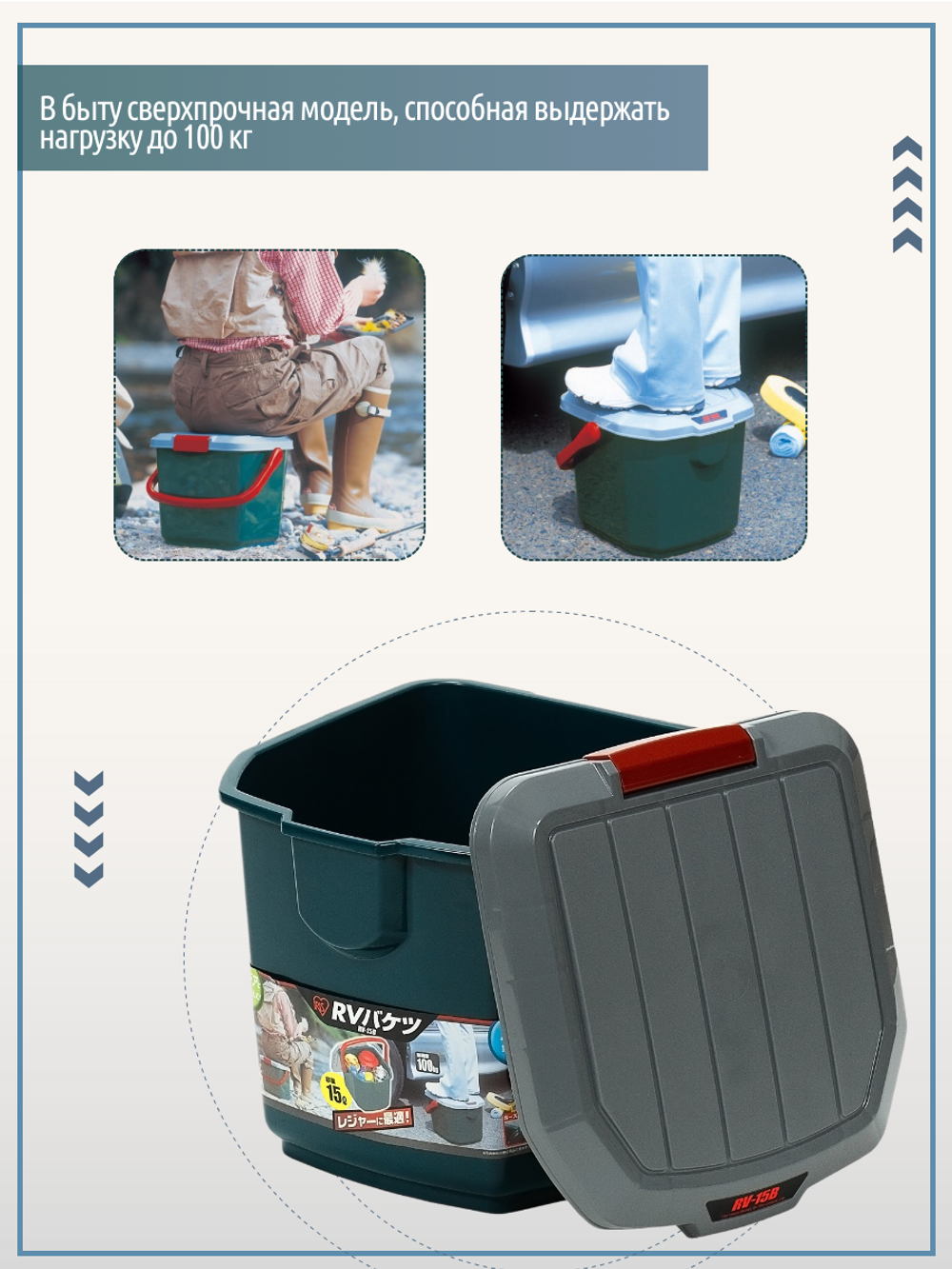 Ударопрочный ящик для пикника Iris RV BOX Bucket 15B