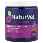 NaturVet, бедер и суставы, умеренный уход за суставами, с хондроитином и МСМ, для собак и кошек, бекон и курица, 120 жевательных таблеток, 288 г (10 унций)