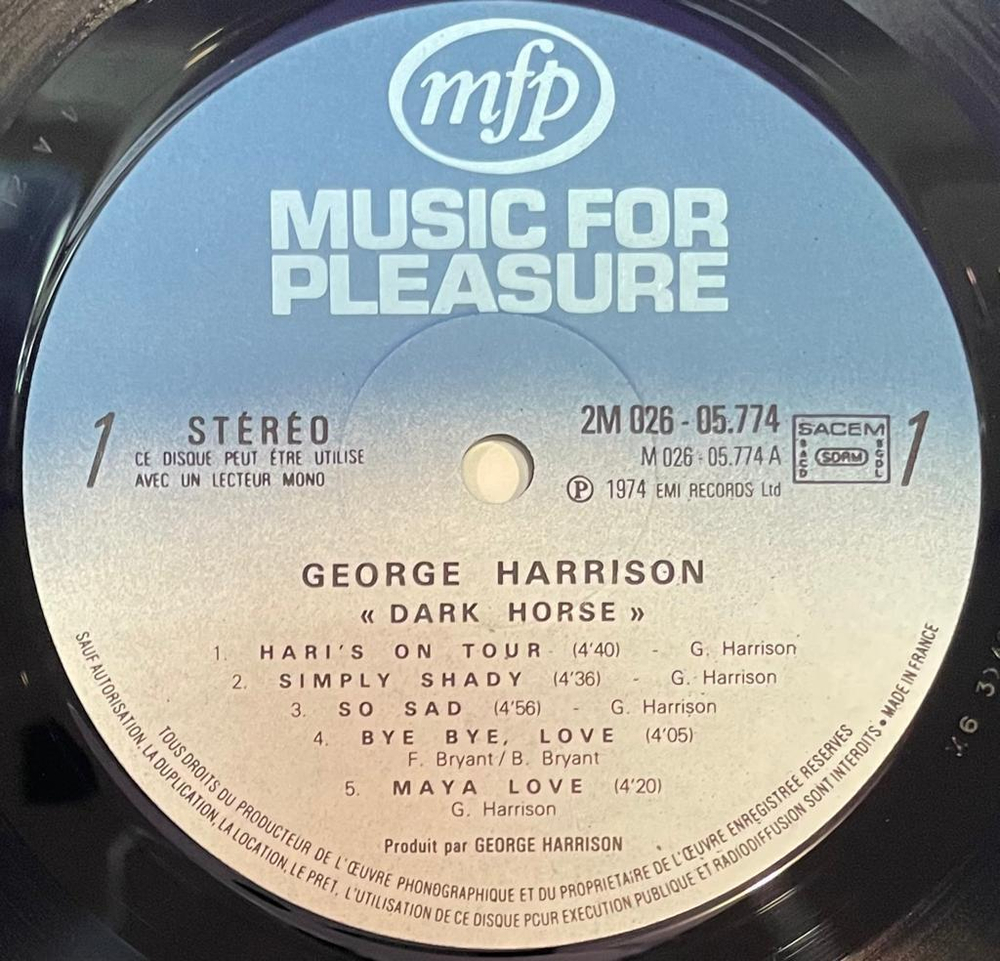 George Harrison- Dark Horse (Франция)
