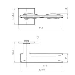 Ручка раздельная ARMADILLO BANOFFE K.YM AC-9 медь /62193/