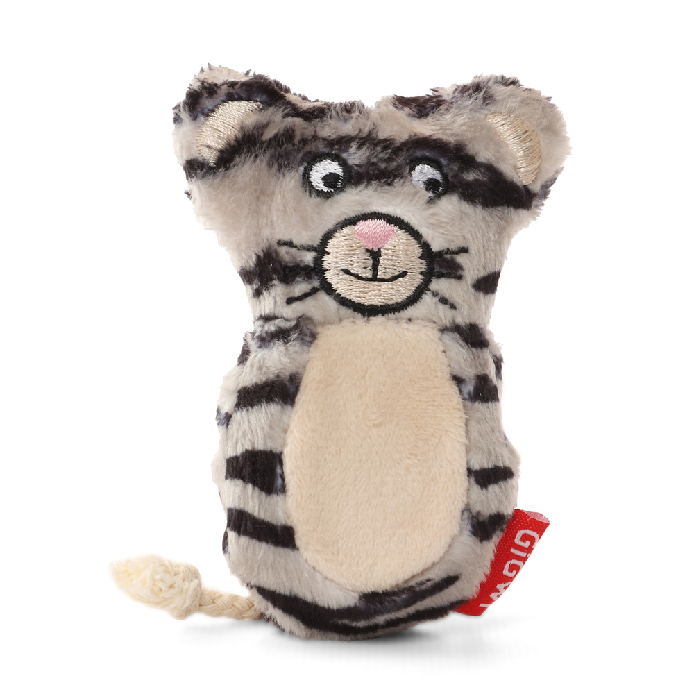 GiGWi 75024 Игрушка для собак Кот с пищалками 9/12,5см, серия PLUSH FRIENDZ