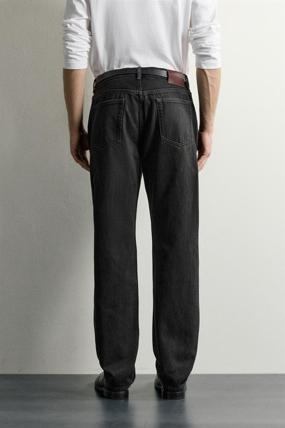 ZARA ДЖИНСЫ STRAIGHT FIT УДЛИНЕННЫЕ, ЧЕРНЫЙ