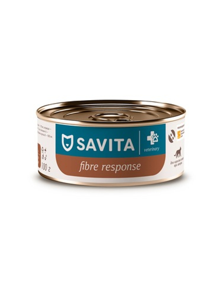 Savita Vet Gastro Fiber влажный диетический корм для кошек при запоре индейка с лососем, 100 г
