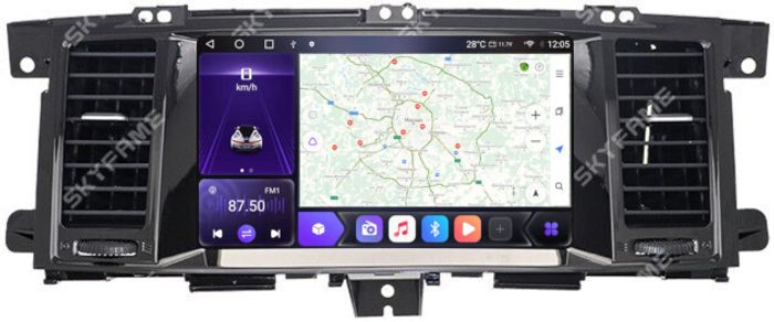 Магнитола для Nissan Patrol Y62, Infiniti QX56/QX80 2010-2019 (поддержка Bose, 360 и мониторов) - Kuberg EW-9222 QLed, Android 12, Быстрая, CarPlay, 4G SIM-слот