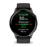 Умные часы Garmin Venu 4, 45mm, Slate with Black Silicone Band (010-03014-00)