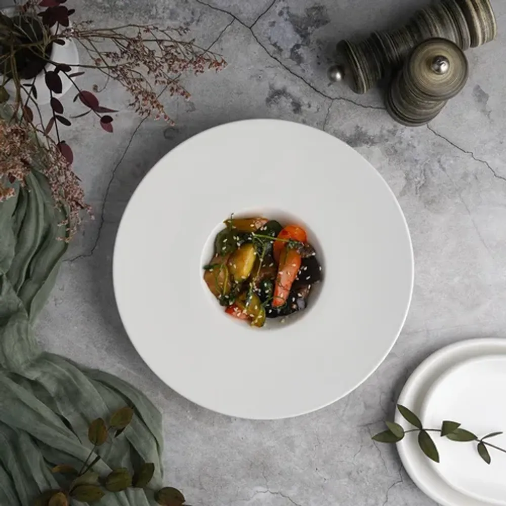 Тарелка глубокая 100 мл d 24/10 см h4 см для пасты белая фарфор P.L. Proff Cuisine [6]